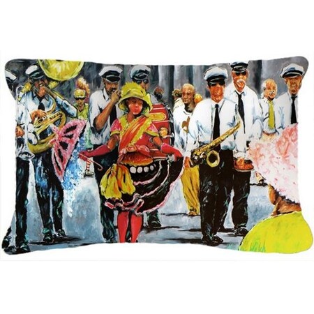 Carolines Treasures Carolines Treasures MW1224PW1216 Dancing in the Streets Mardi Gras Fabric Decorative Pillow MW1224PW1216